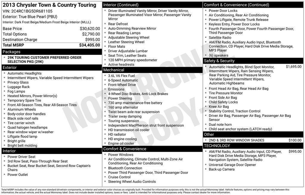 Used 2013 Chrysler Town & Country Touring image 6
