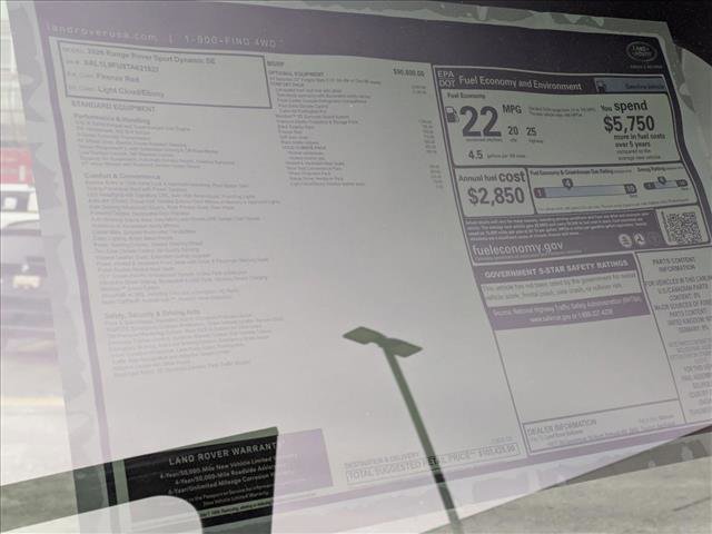 New 2026 Land Rover Range Rover Sport Dynamic SE image 20