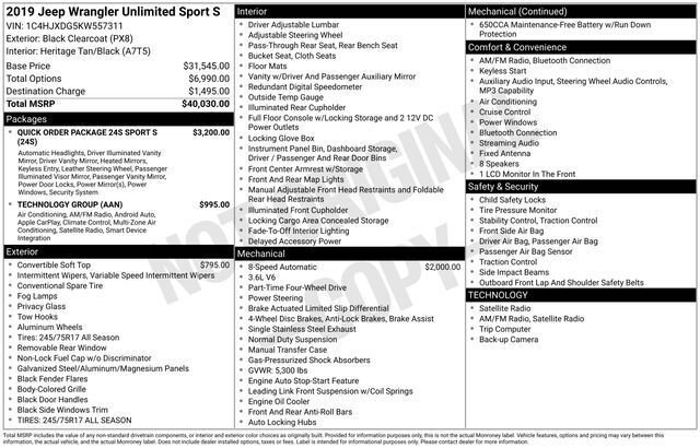 Used 2019 Jeep Wrangler Unlimited Sport S image 3