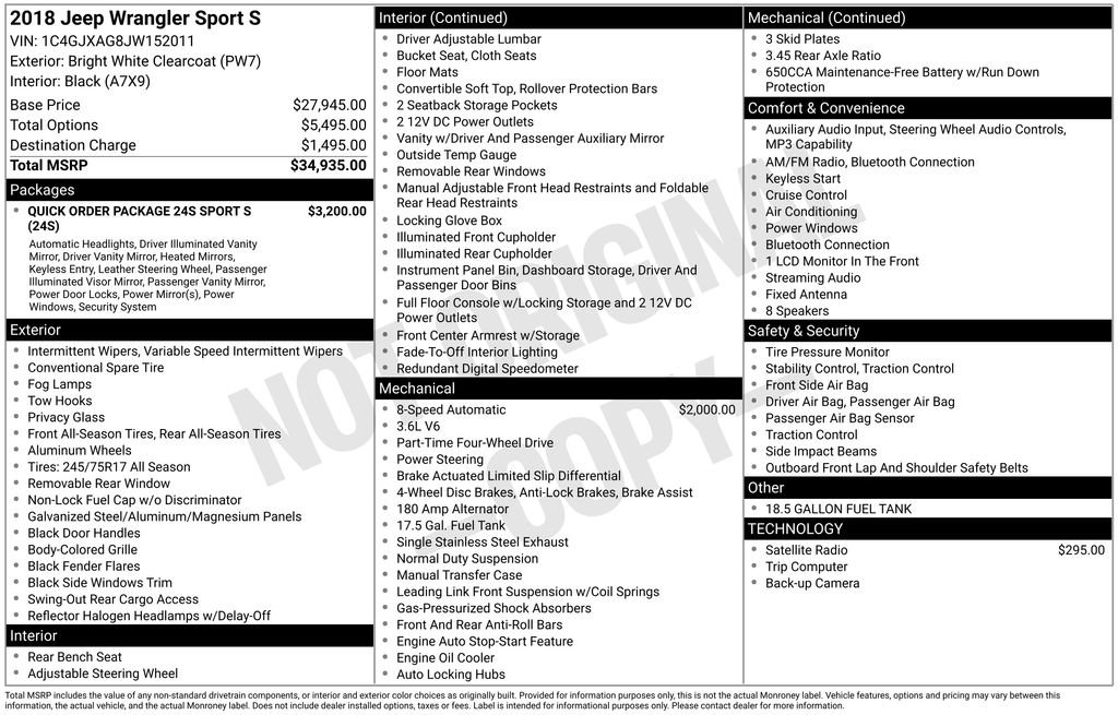 Used 2018 Jeep Wrangler Sport image 9