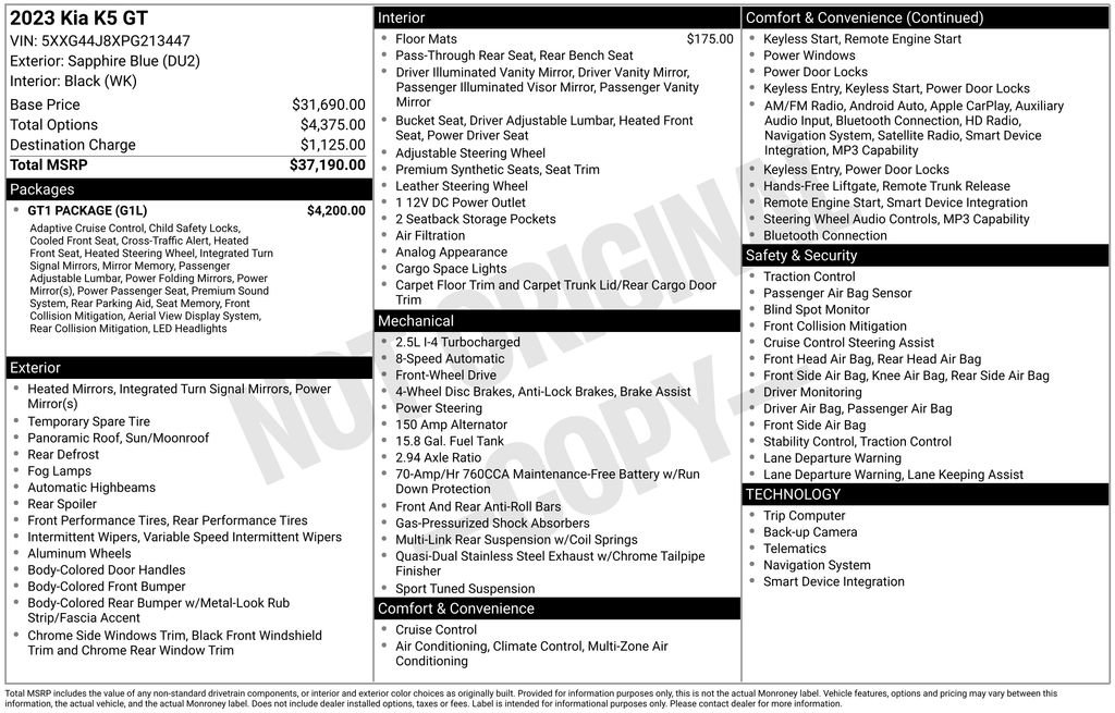 Used 2023 Kia K5 GT w/ GT1 Package image 33