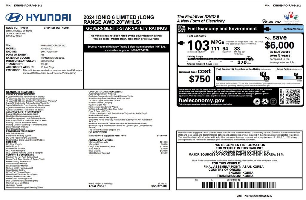 Used 2024 Hyundai Ioniq 6 Limited image 2
