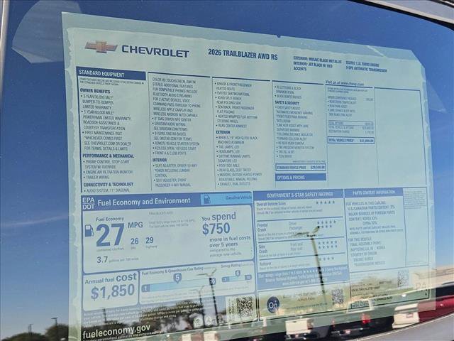 New 2026 Chevrolet TrailBlazer RS w/ Driver Confidence Package image 17