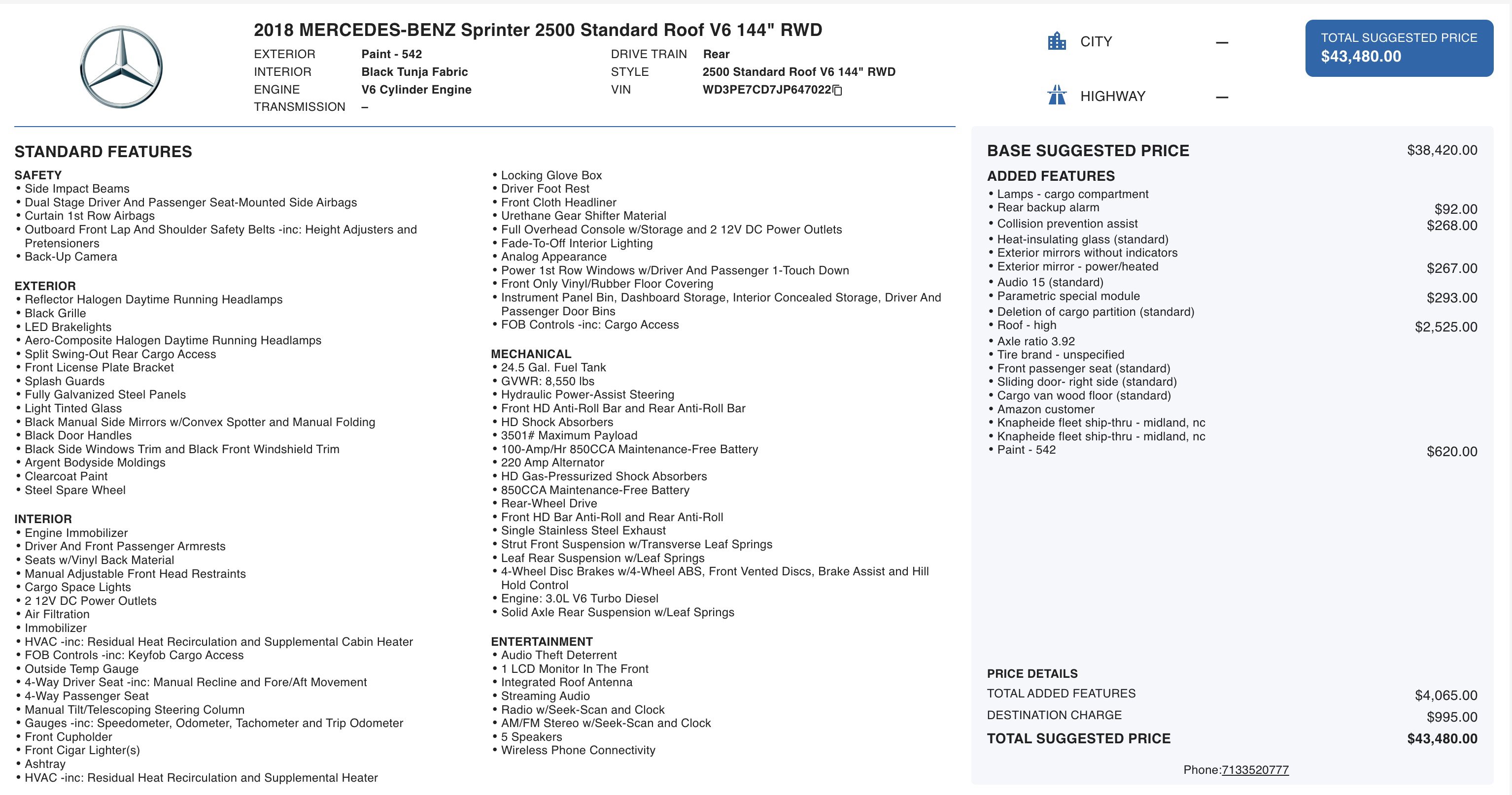 Used 2018 Mercedes-Benz Sprinter 2500 image 5