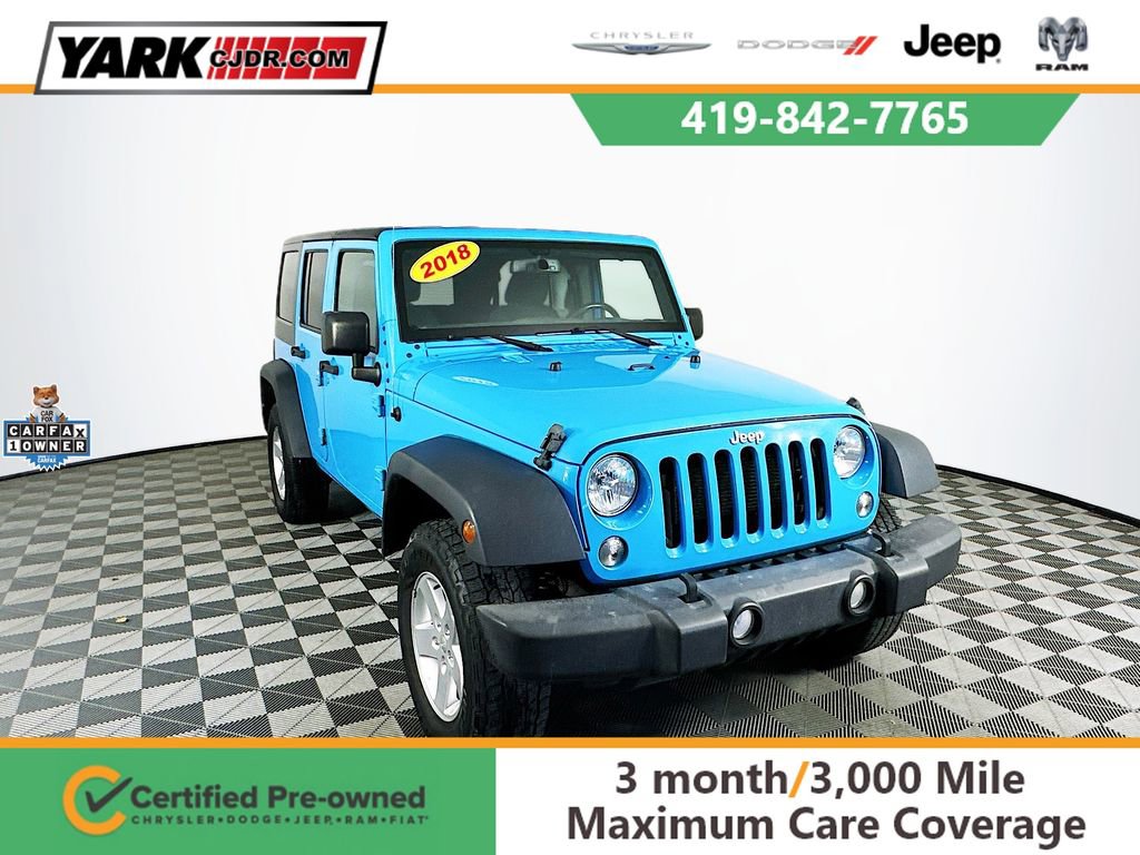 Certified 2018 Jeep Wrangler Unlimited Sport S