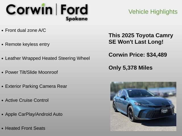 Used 2025 Toyota Camry SE w/ Multimedia Upgrade Package AWD/4WD image 6