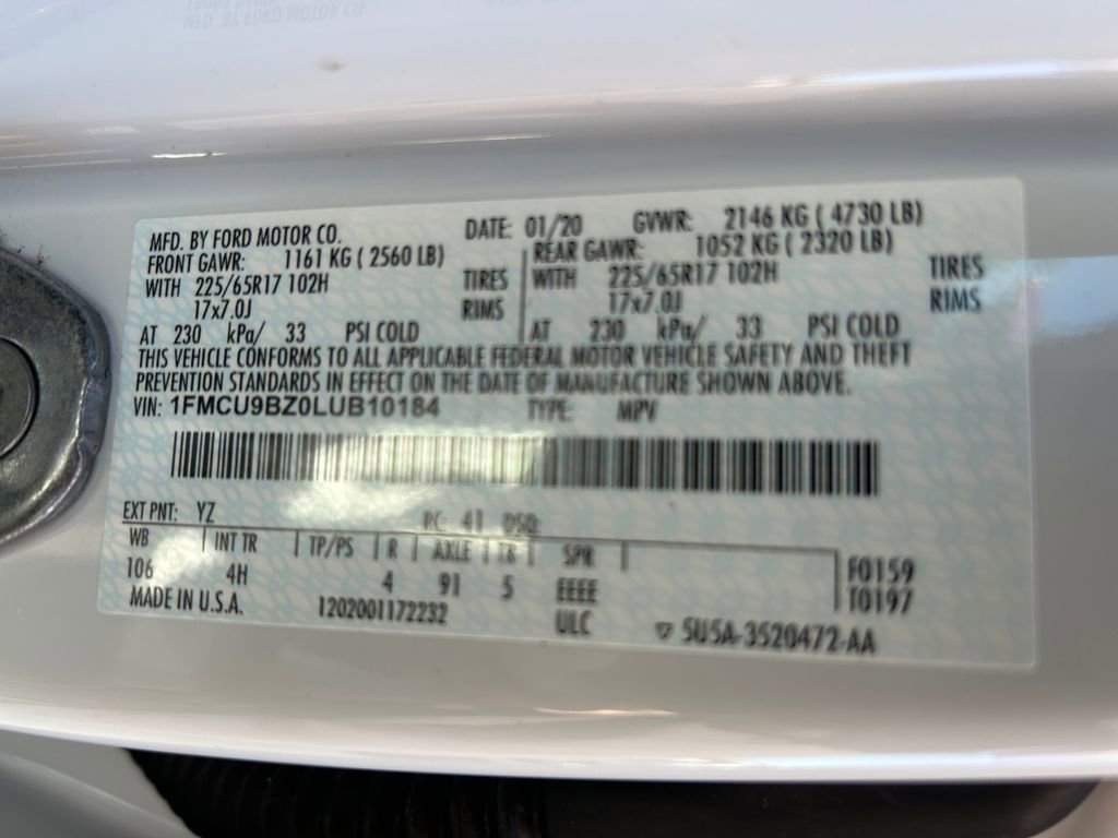 Used 2020 Ford Escape SE Sport image 35