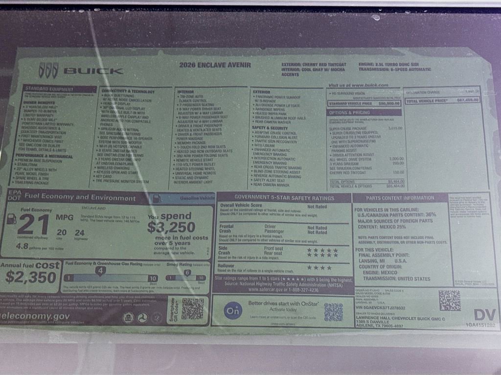 New 2026 Buick Enclave Avenir w/ Super Cruise Package image 20