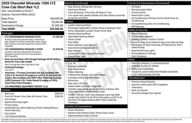Used 2020 Chevrolet Silverado 1500 LTZ w/ LTZ Convenience Package AWD/4WD image 8