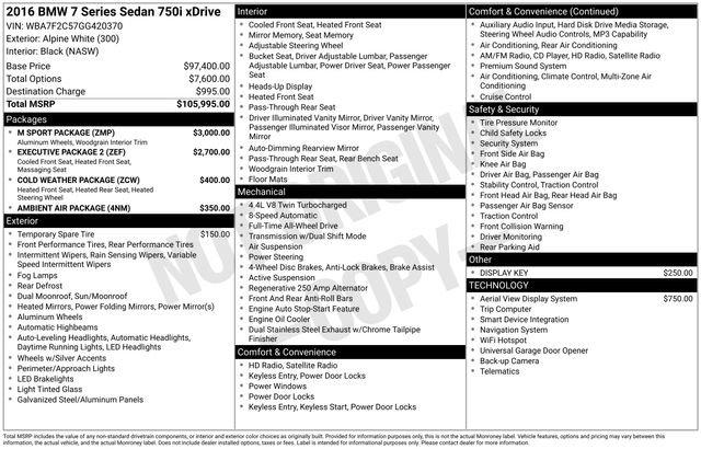 Used 2016 BMW 750i xDrive image 4