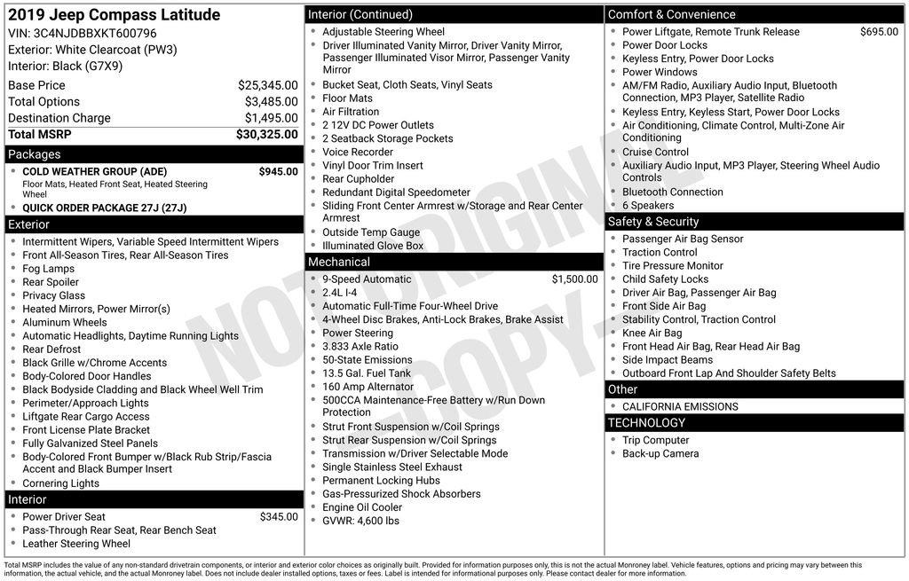 Used 2019 Jeep Compass Latitude w/ Cold Weather Group image 8
