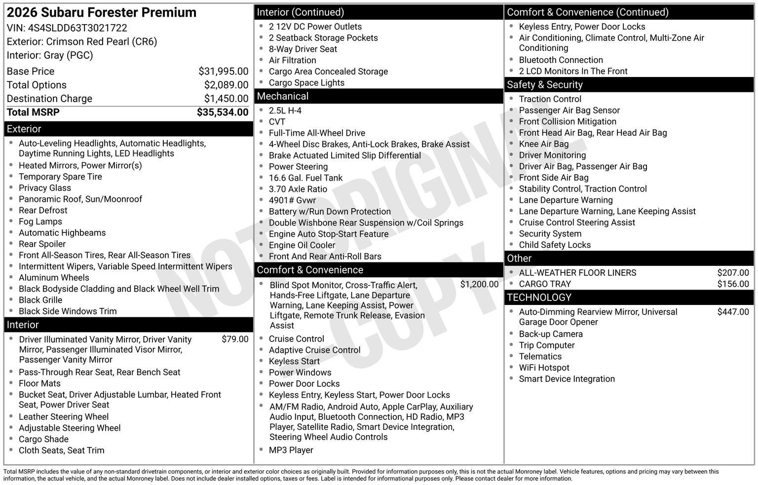 Certified 2026 Subaru Forester Premium AWD/4WD image 34