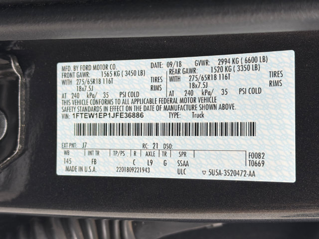 Used 2018 Ford F150 XLT w/ Equipment Group 302A Luxury AWD/4WD image 35