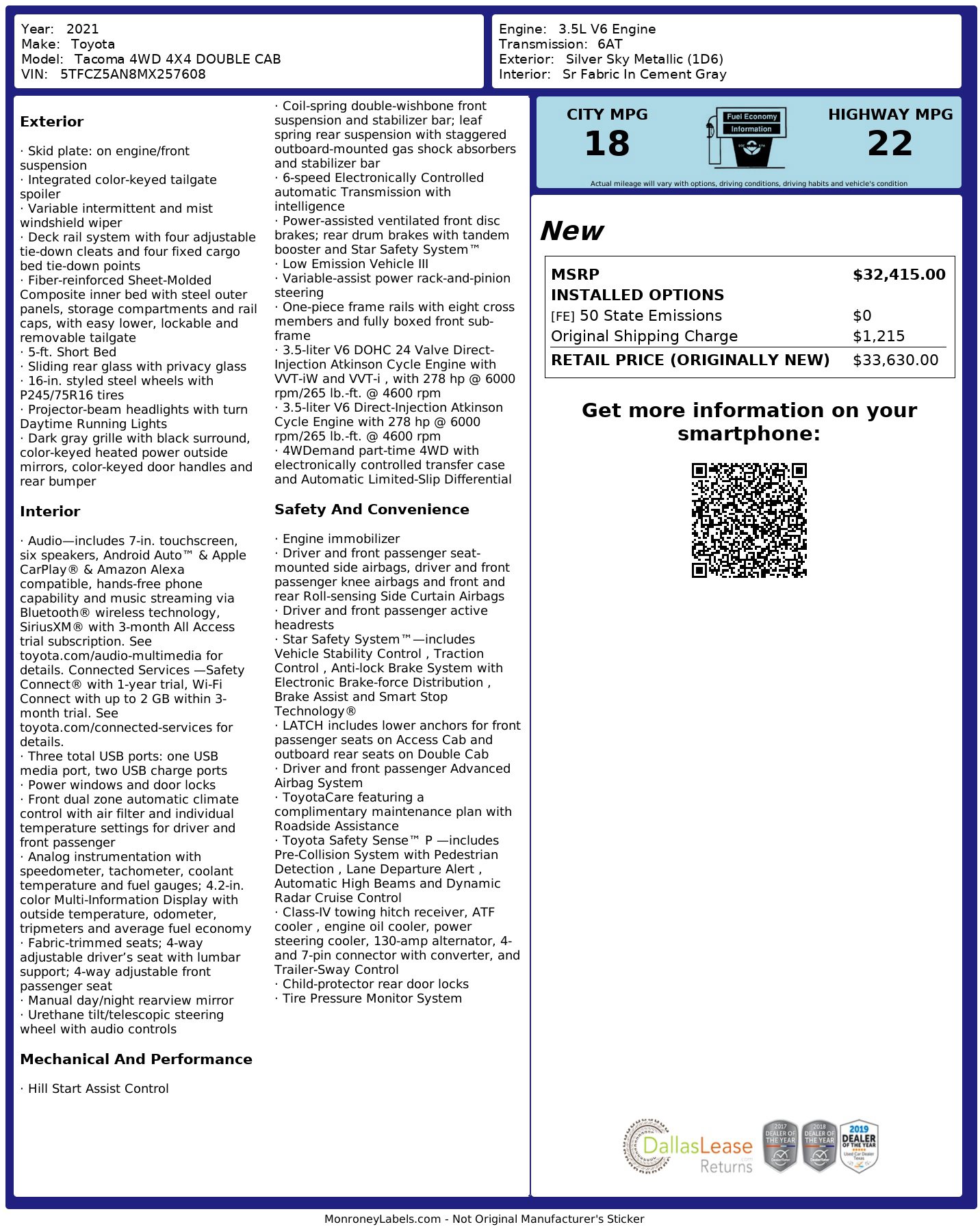 Used 2021 Toyota Tacoma SR image 3