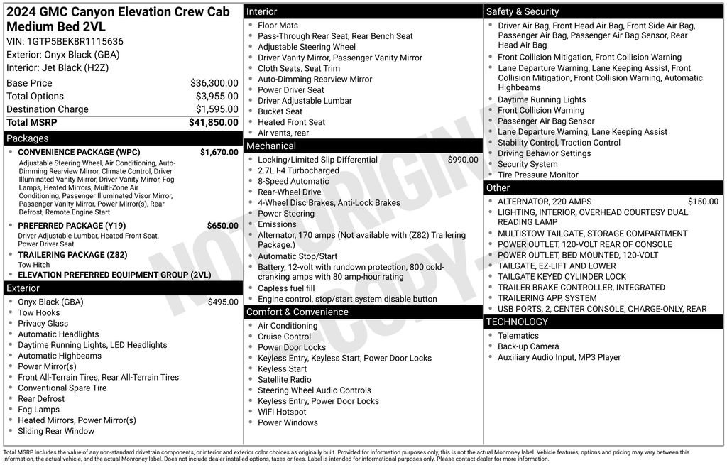 New 2024 GMC Canyon Elevation w/ Convenience Package image 42