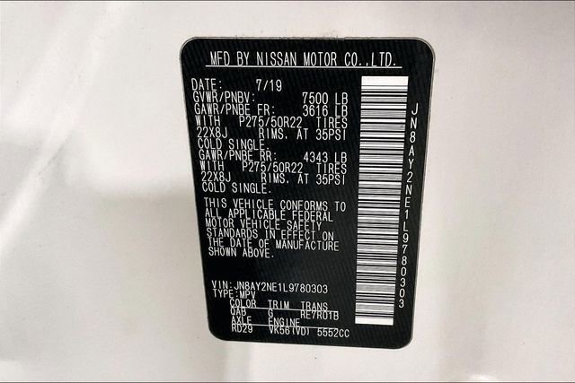 Used 2020 Nissan Armada Platinum w/ Platinum Reserve Package image 36