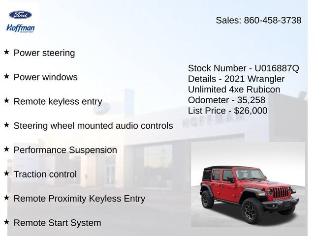Used 2021 Jeep Wrangler Unlimited Rubicon 4xe w/ Cold Weather Group AWD/4WD image 15