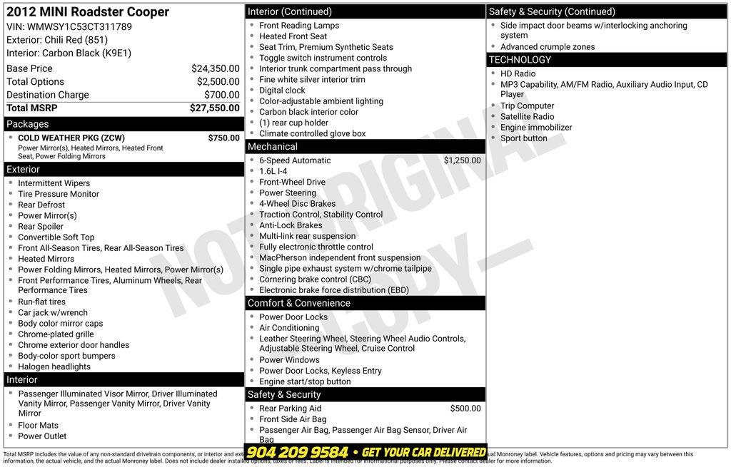 Used 2012 MINI Cooper Roadster FWD image 2