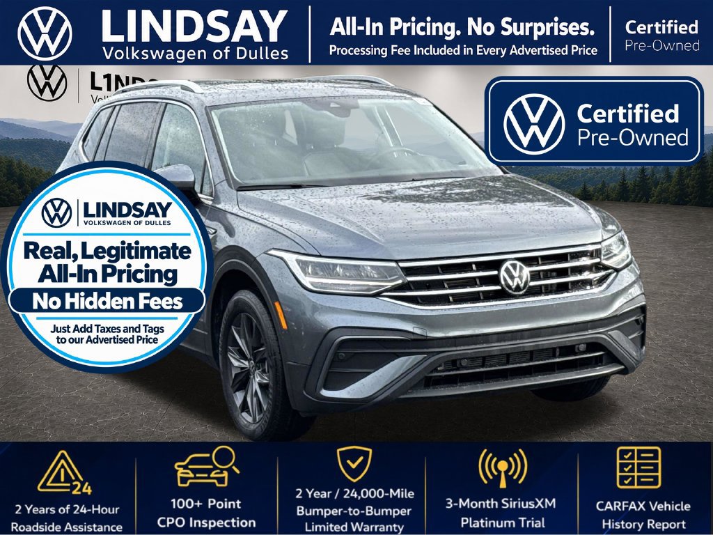 Certified 2023 Volkswagen Tiguan SE w/ Panoramic Sunroof Package AWD/4WD image 1