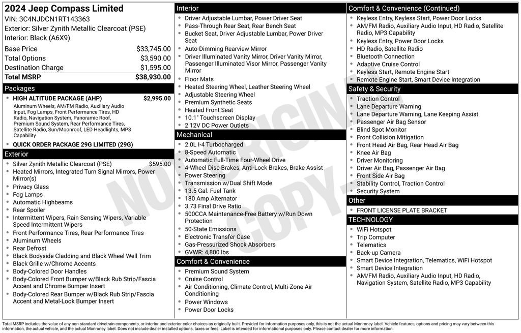 Used 2024 Jeep Compass Limited w/ High Altitude Package image 39