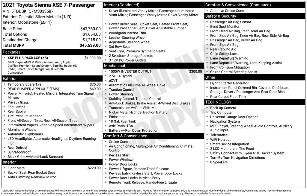 Certified 2021 Toyota Sienna XSE w/ XSE Plus Package AWD/4WD image 26
