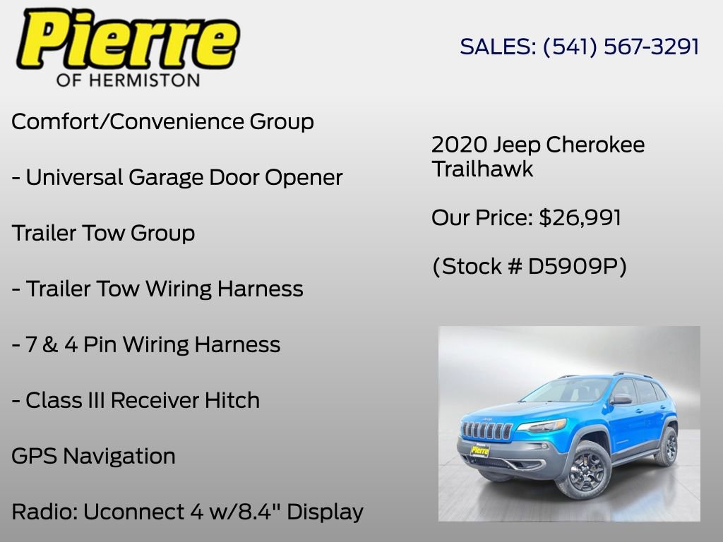Used 2020 Jeep Cherokee Trailhawk w/ Technology Group AWD/4WD image 24