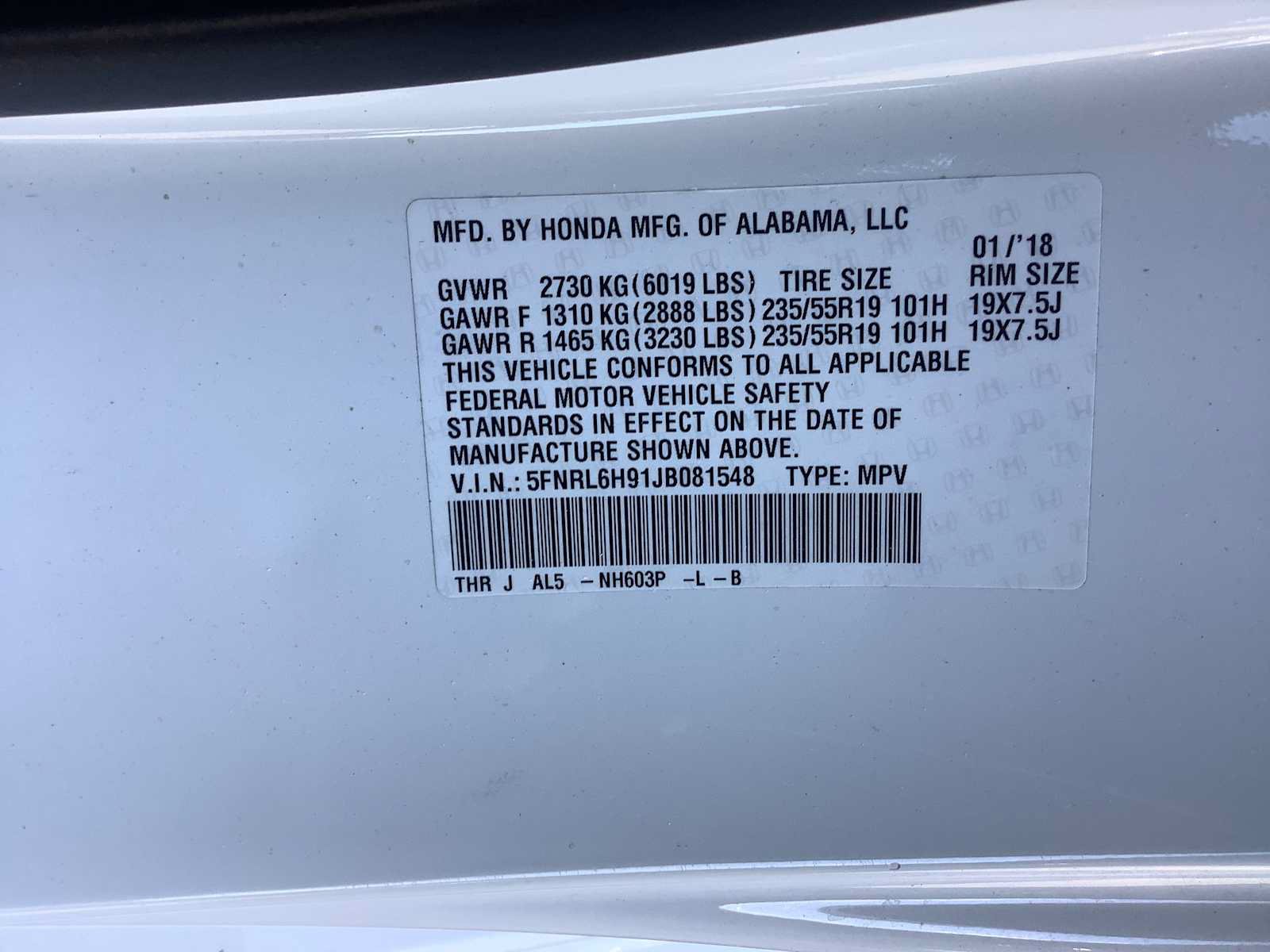 Used 2018 Honda Odyssey Elite image 10