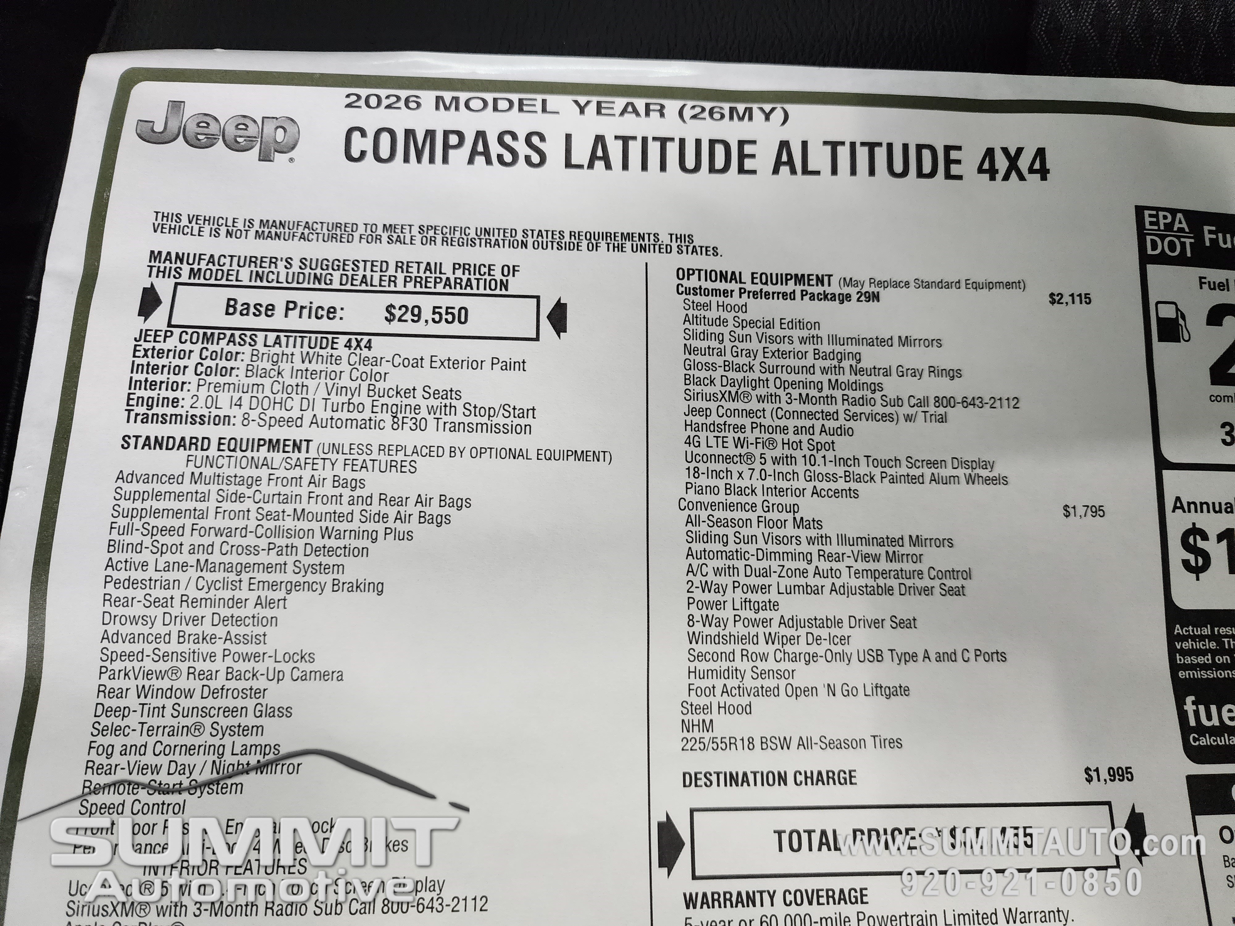 New 2026 Jeep Compass Latitude AWD/4WD image 38