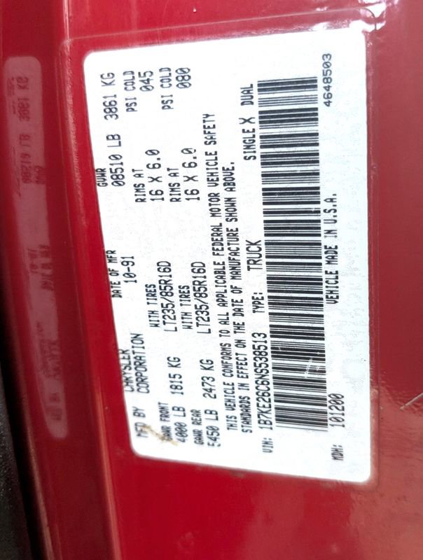 Used 1992 Dodge D/W Truck 250 image 10