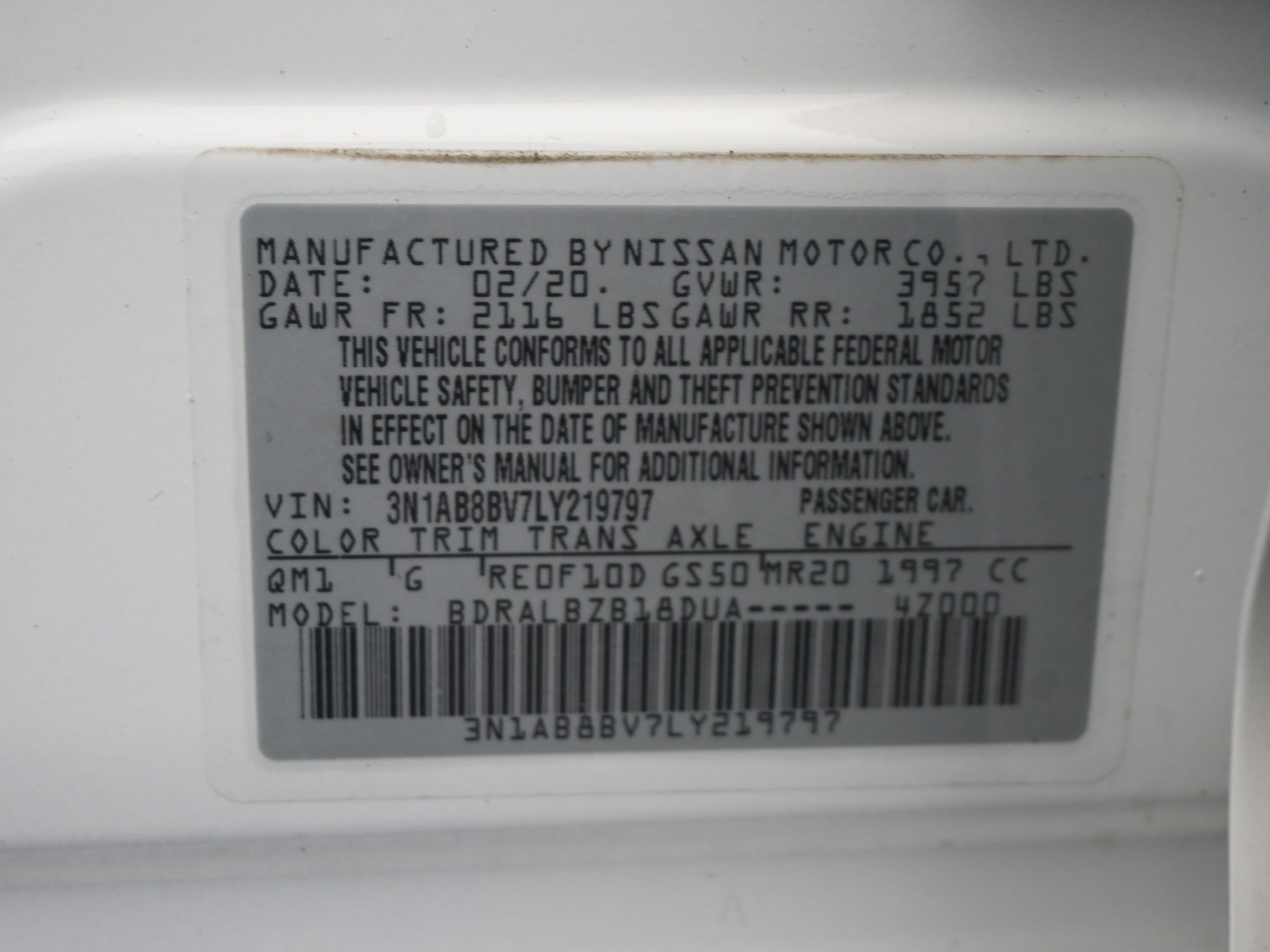 Used 2020 Nissan Sentra S w/ Trunk Package image 10