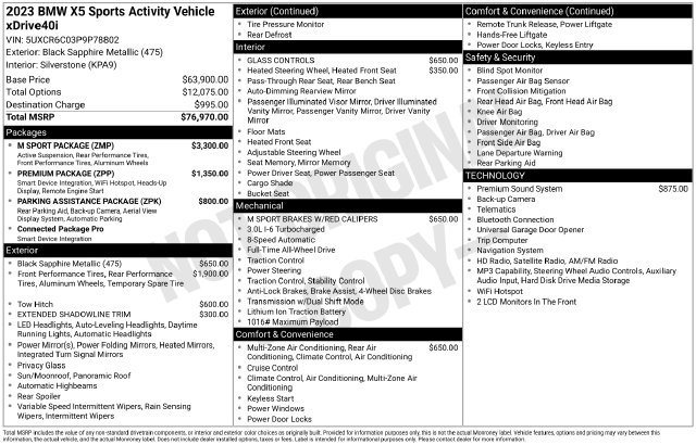 Used 2023 BMW X5 xDrive40i w/ M Sport Package AWD/4WD image 35