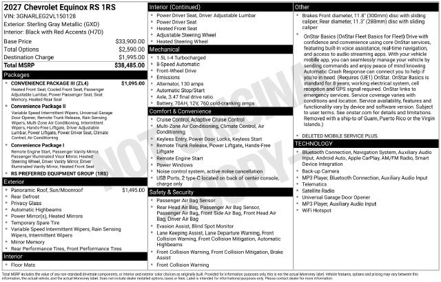 New 2027 Chevrolet Equinox RS w/ Convenience Package III FWD image 4