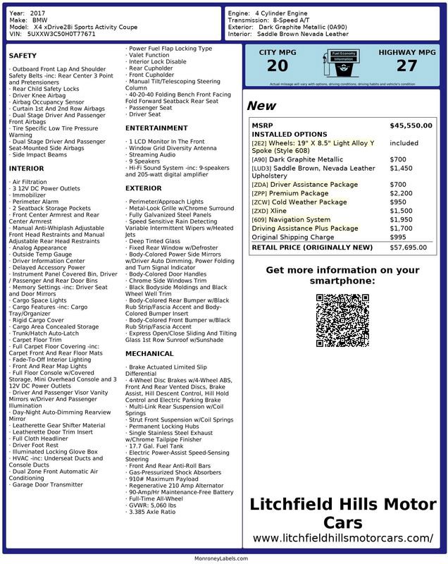 Used 2017 BMW X4 xDrive28i AWD/4WD image 2