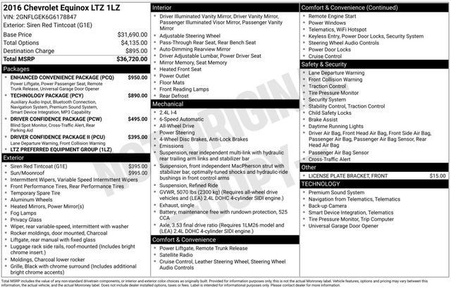 Used 2016 Chevrolet Equinox LTZ w/ Enhanced Convenience Package image 3