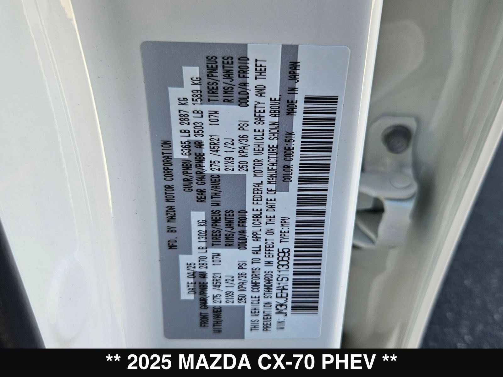 New 2025 MAZDA CX-70 Plug-In Hybrid w/ Premium Plus image 27