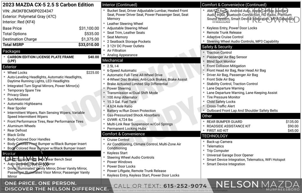 Used 2023 MAZDA CX-5 Carbon Edition AWD/4WD image 2