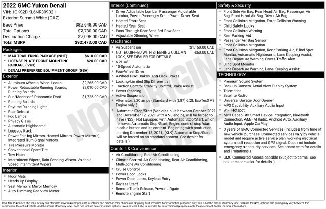 Used 2022 GMC Yukon Denali w/ Max Trailering Package AWD/4WD image 35