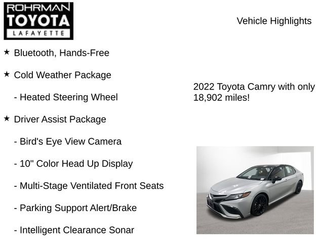 Used 2022 Toyota Camry XSE w/ Navigation Upgrade Package FWD image 8
