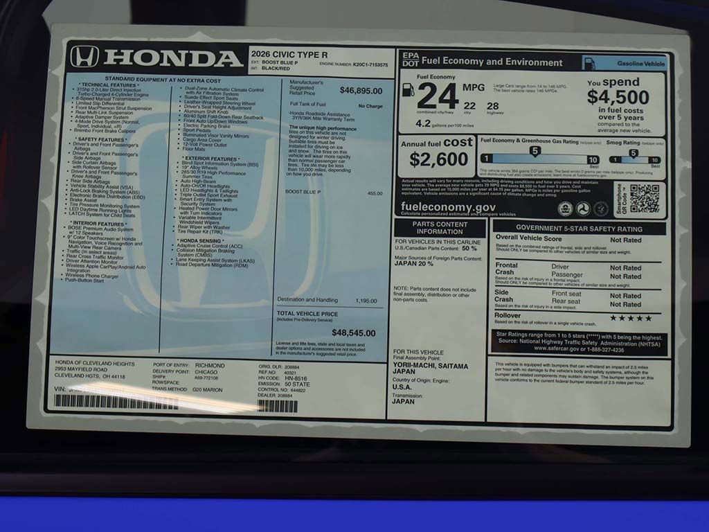 New 2026 Honda Civic Type R image 28
