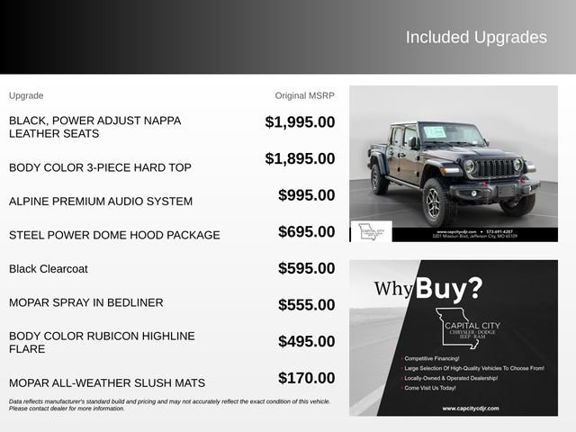 New 2026 Jeep Gladiator Rubicon w/ Steel Power Dome Hood Package AWD/4WD image 4