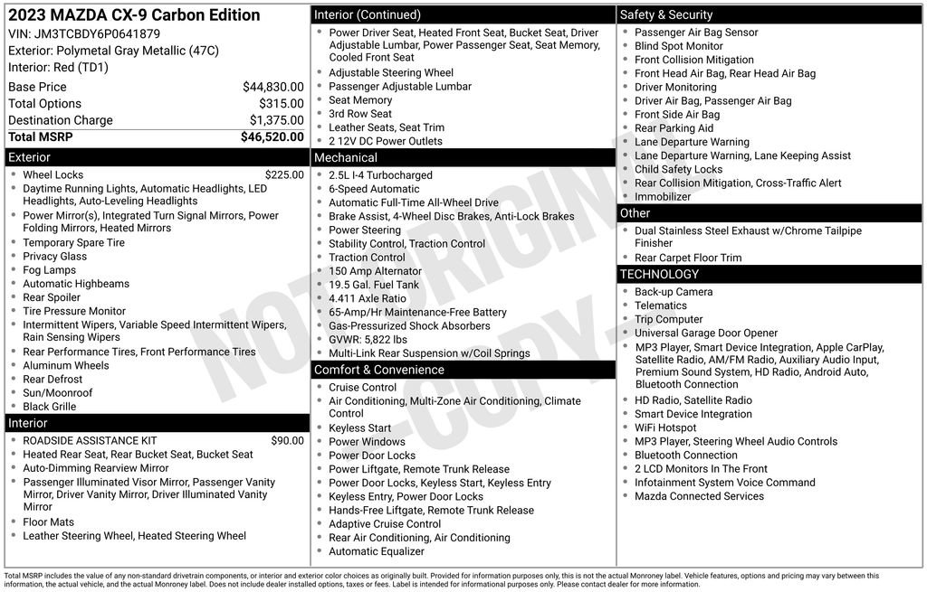 Used 2023 MAZDA CX-9 Carbon Edition AWD/4WD image 2