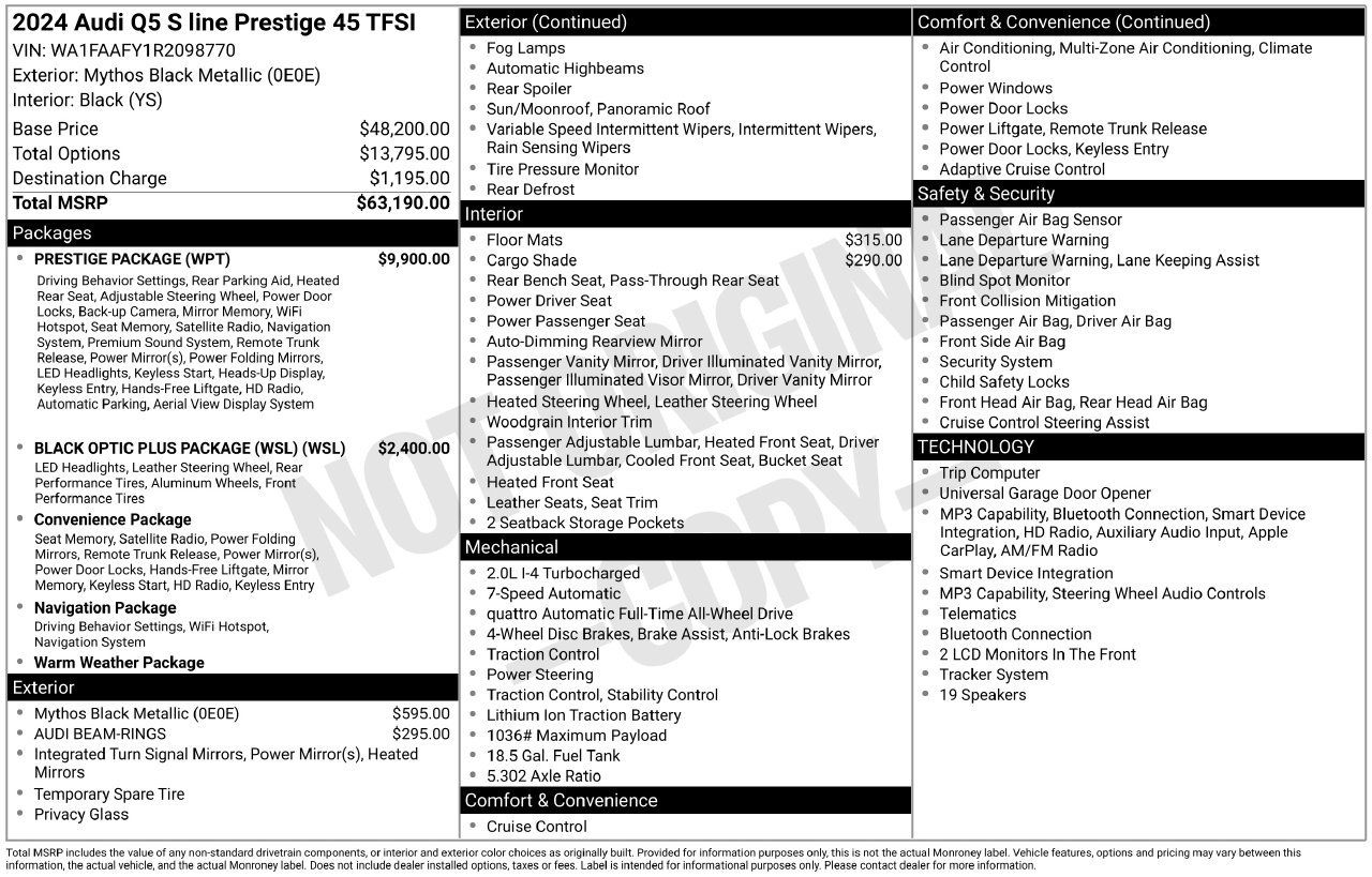 Used 2024 Audi Q5 2.0T Prestige w/ Prestige Package AWD/4WD image 9