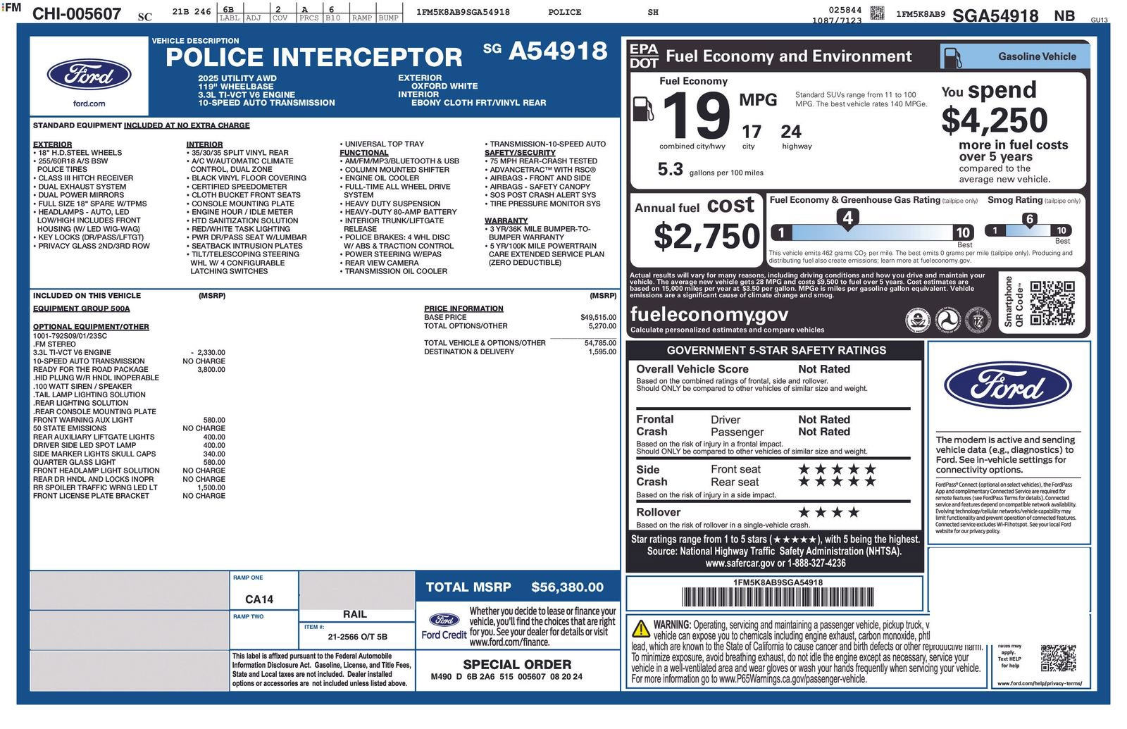 New 2025 Ford Explorer 4WD Police Interceptor w/ Ready For The Road Package image 2