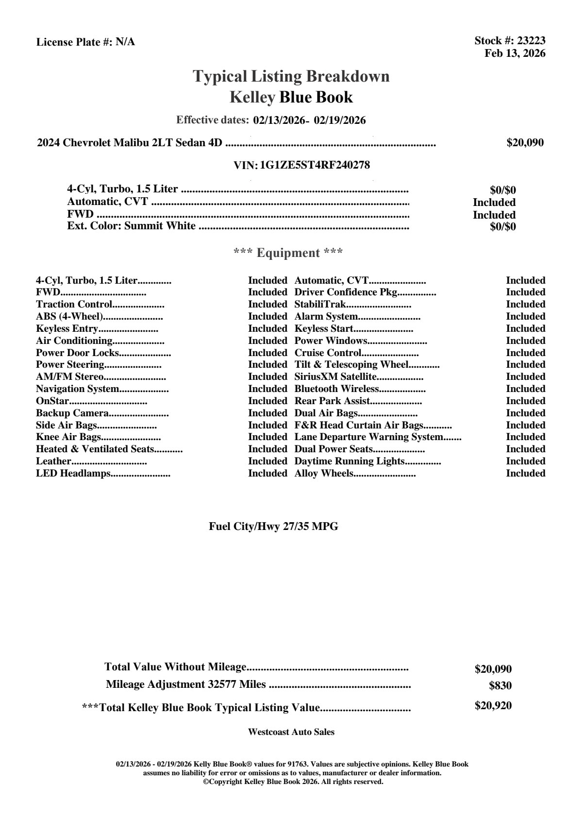 Used 2024 Chevrolet Malibu LT image 6