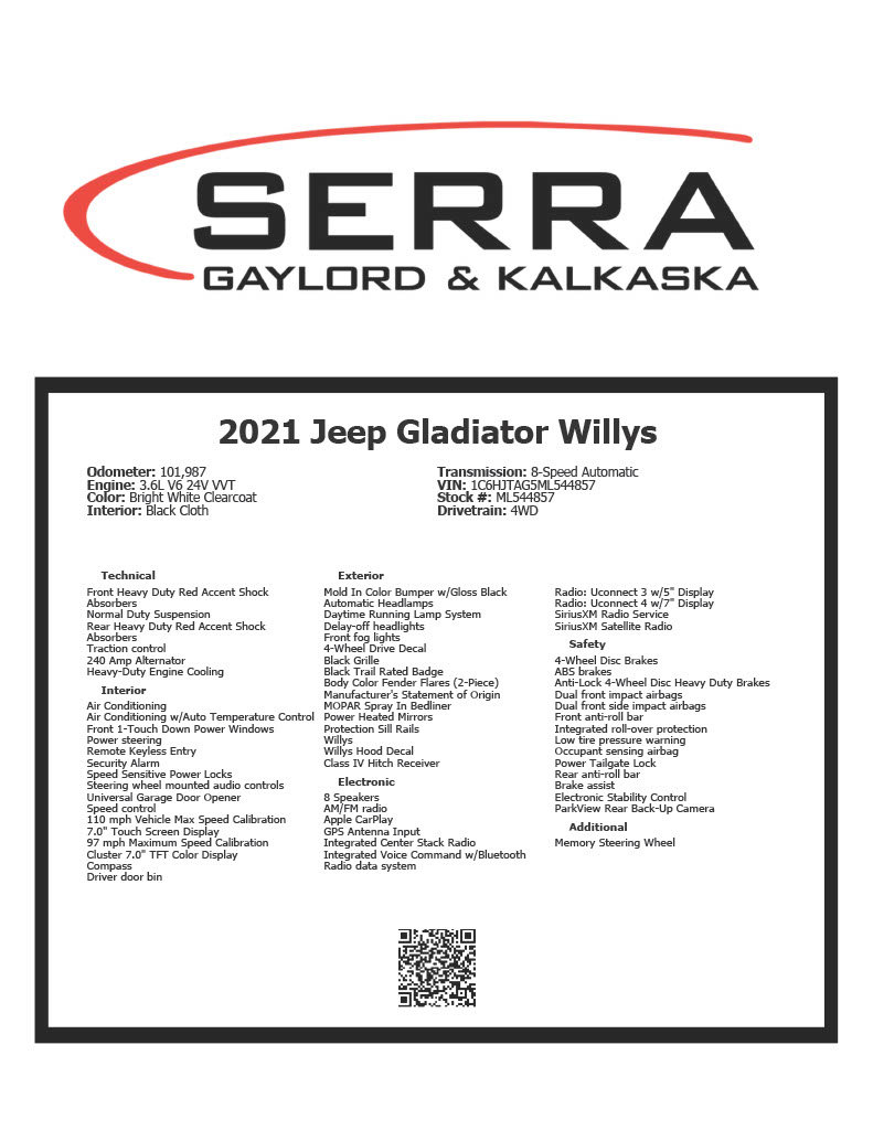 Used 2021 Jeep Gladiator Willys AWD/4WD image 10