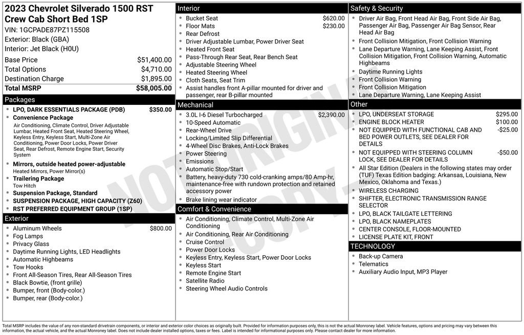 Used 2023 Chevrolet Silverado 1500 RST w/ LPO, Dark Essentials Package image 3