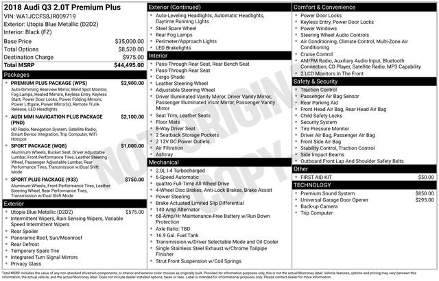 Used 2018 Audi Q3 2.0T Premium Plus w/ Premium Plus Package image 29