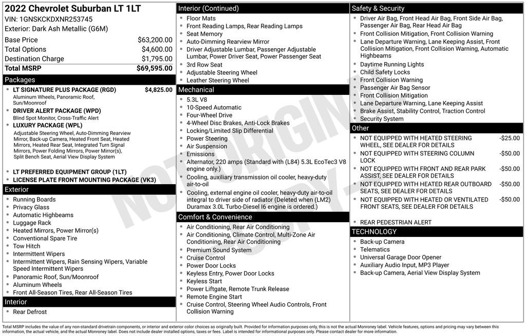 Used 2022 Chevrolet Suburban LT w/ LT Signature Plus Package image 5