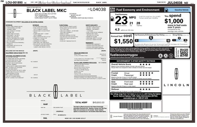 Used 2018 Lincoln MKC Black Label FWD image 3