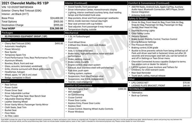 Used 2021 Chevrolet Malibu RS image 2